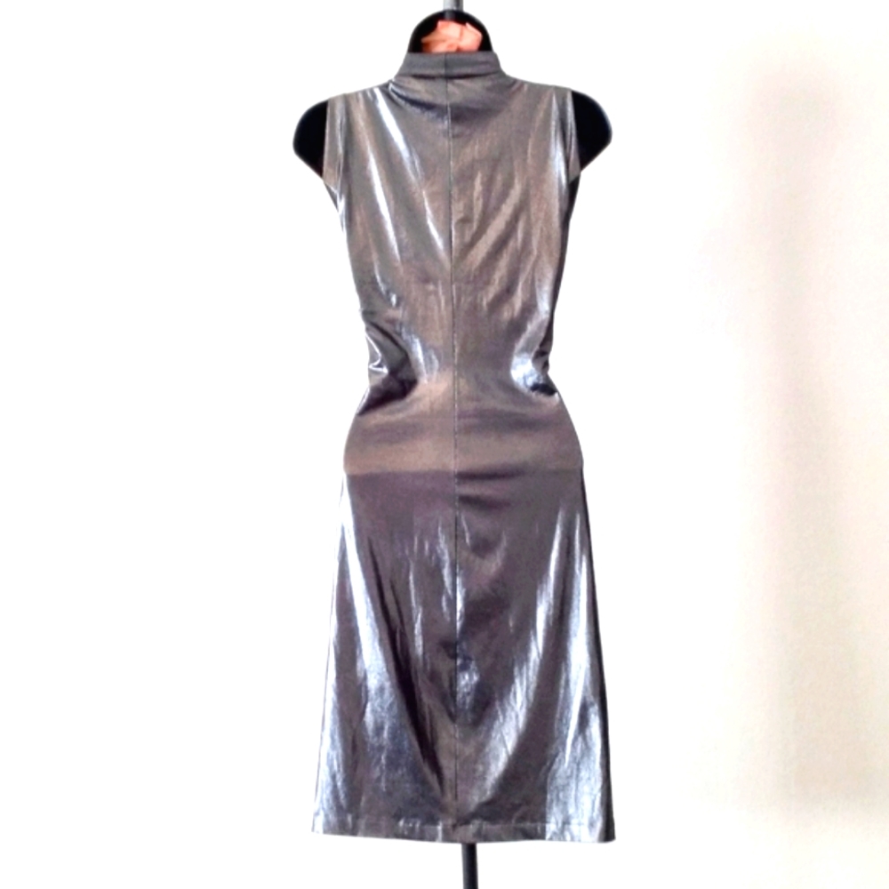 KAMALI KULTURE Graphite Liquid Metallic Dress - Picture 2 of 5